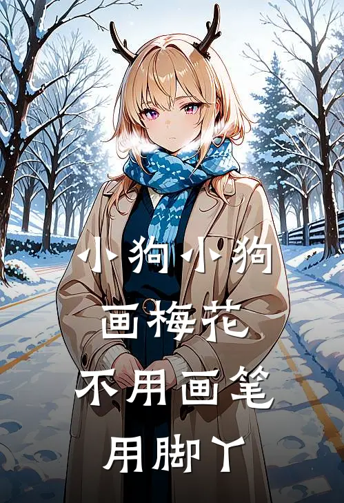 小狗小狗画梅花,不用画笔用脚丫